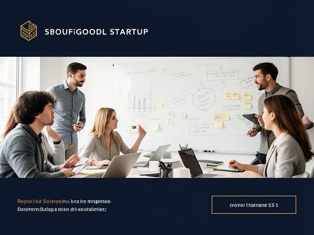 Team di startup che discute una strategia di crescita davanti a una lavagna
