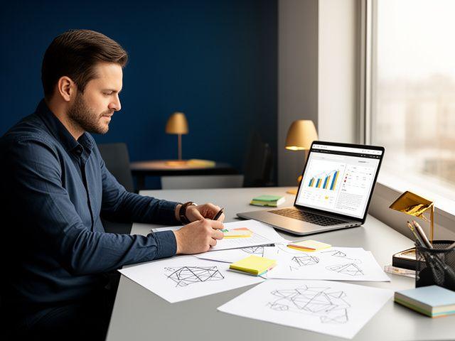 Founder che analizza dati e note per validare una nuova idea di startup